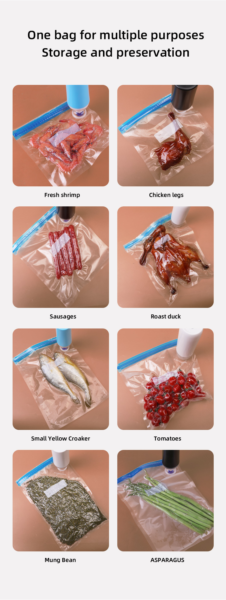 Vacuum Seal Zipper bag Qunhai Electronic Technology,Household Vacuum